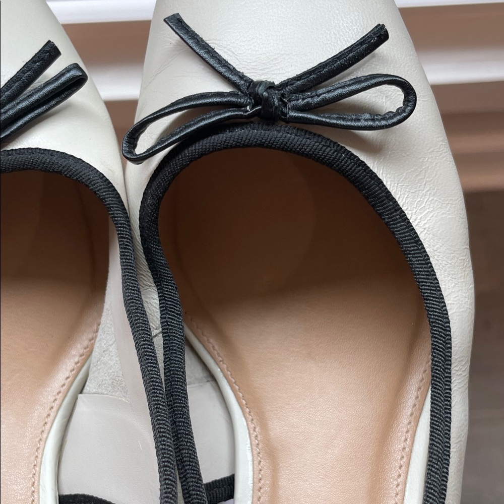 Anthropologie x Maeve Ballet Ankle Wrap Heels ivory - Picture 10 of 16